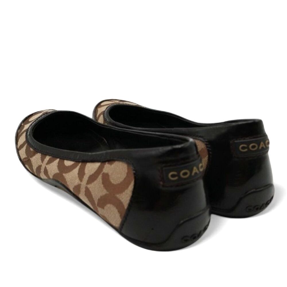 Coach Size 8 Light Brown Khaki Signature Canvas Ballet Flats F007/F09 - Picture 11 of 13